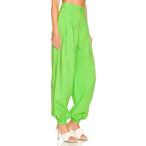 L'Academie Roux Linen Jogger Pant in Lime Green NW0T Size Small - Picture 2 of 3